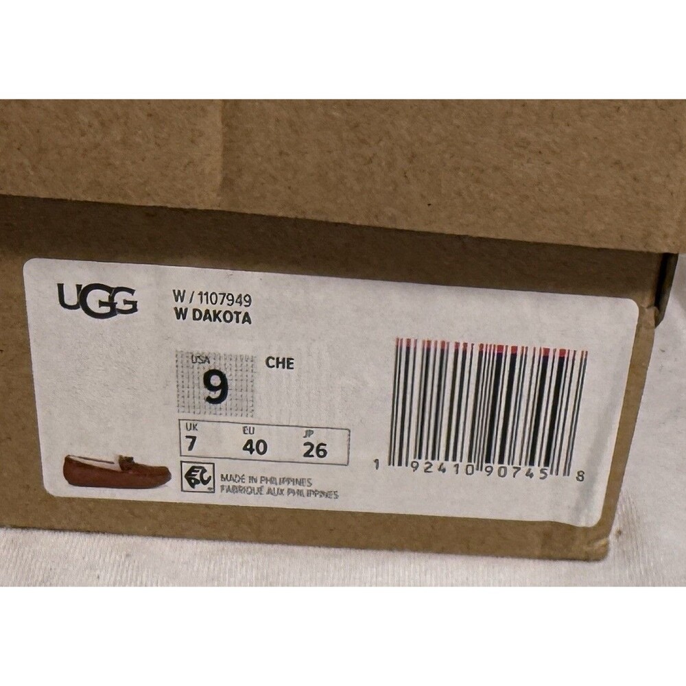 NEW NIB UGG Dakota Chestnut Suede Fur Slippers Womens Size 9 Brown Slip Ons - Picture 6 of 8